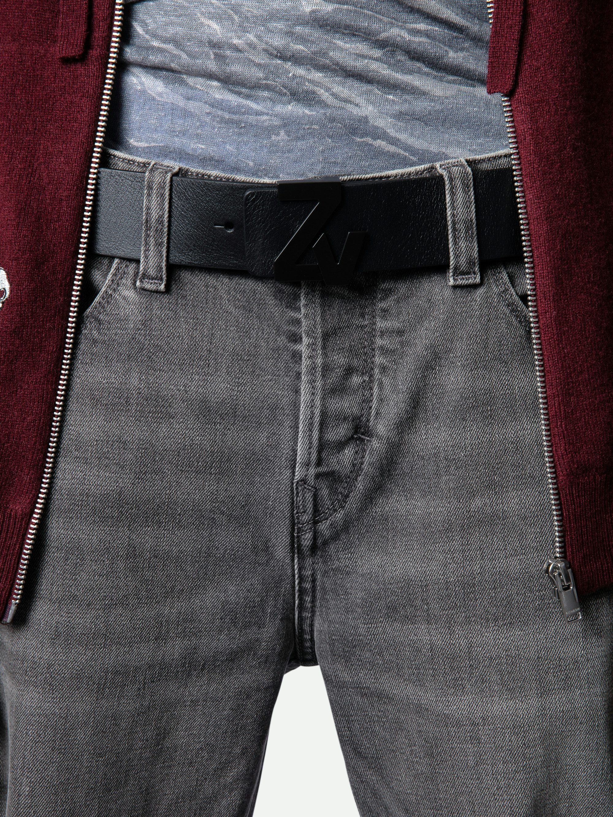 ZV Initiale Belt - Leather belt with ZV buckle.